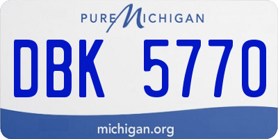 MI license plate DBK5770