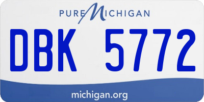 MI license plate DBK5772