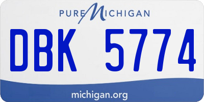 MI license plate DBK5774