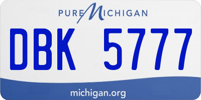 MI license plate DBK5777