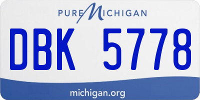 MI license plate DBK5778