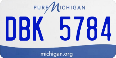 MI license plate DBK5784