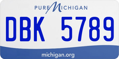 MI license plate DBK5789