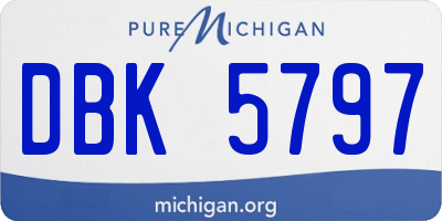 MI license plate DBK5797