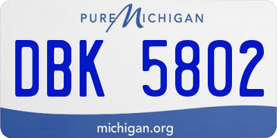 MI license plate DBK5802