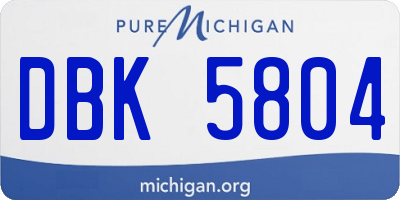 MI license plate DBK5804