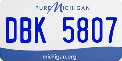MI license plate DBK5807
