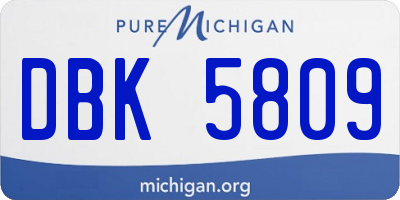 MI license plate DBK5809