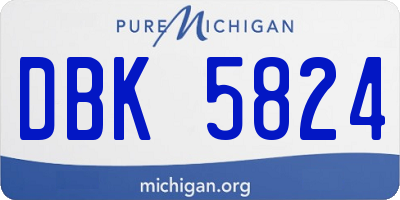 MI license plate DBK5824