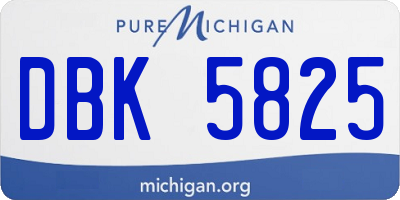 MI license plate DBK5825