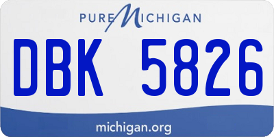 MI license plate DBK5826