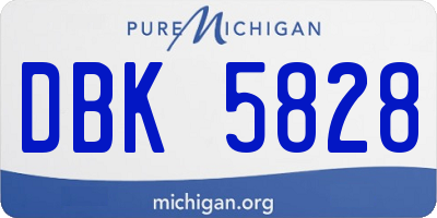 MI license plate DBK5828