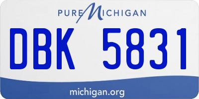 MI license plate DBK5831