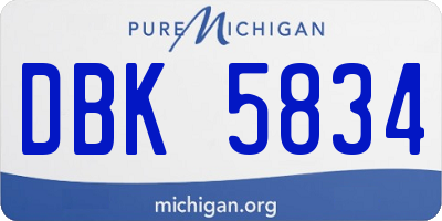 MI license plate DBK5834