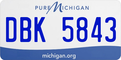 MI license plate DBK5843