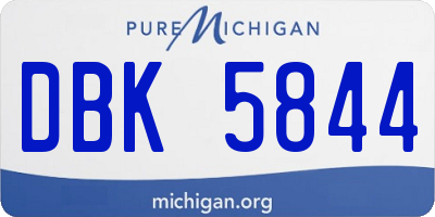 MI license plate DBK5844