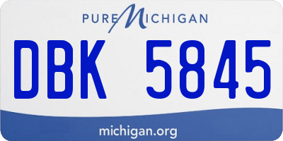 MI license plate DBK5845