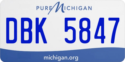 MI license plate DBK5847