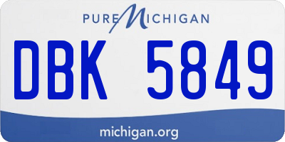 MI license plate DBK5849