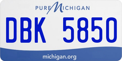 MI license plate DBK5850
