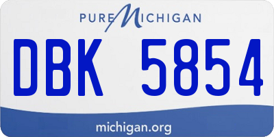 MI license plate DBK5854