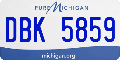 MI license plate DBK5859