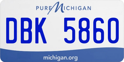 MI license plate DBK5860