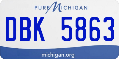 MI license plate DBK5863