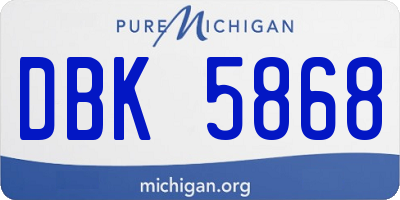 MI license plate DBK5868