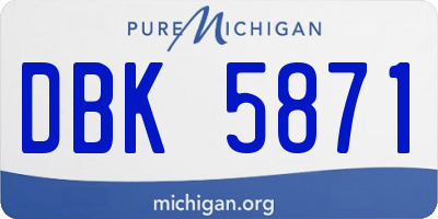 MI license plate DBK5871