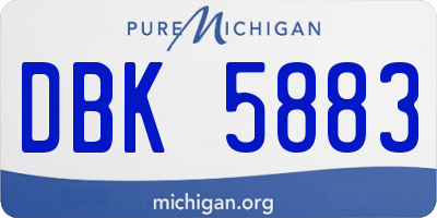 MI license plate DBK5883