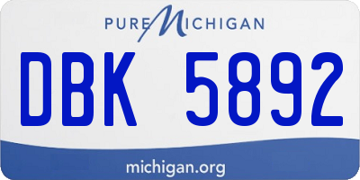 MI license plate DBK5892