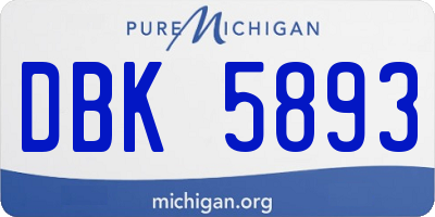 MI license plate DBK5893