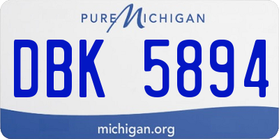 MI license plate DBK5894