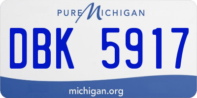 MI license plate DBK5917