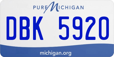 MI license plate DBK5920