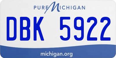 MI license plate DBK5922