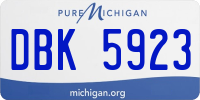 MI license plate DBK5923
