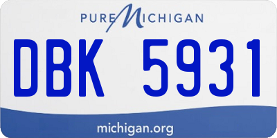 MI license plate DBK5931