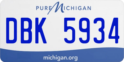 MI license plate DBK5934