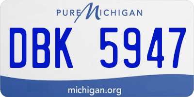MI license plate DBK5947