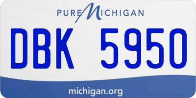 MI license plate DBK5950