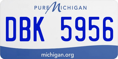 MI license plate DBK5956