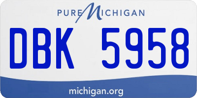 MI license plate DBK5958