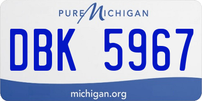 MI license plate DBK5967
