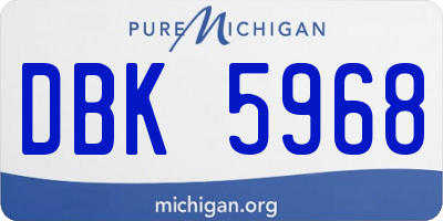 MI license plate DBK5968