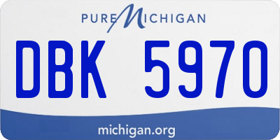 MI license plate DBK5970