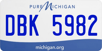 MI license plate DBK5982