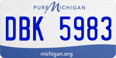 MI license plate DBK5983