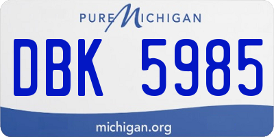 MI license plate DBK5985